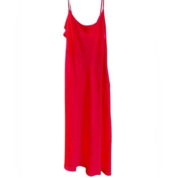 Plus Size•HOT PINK Asymmetrical Midi Slip - Picture 6 of 6